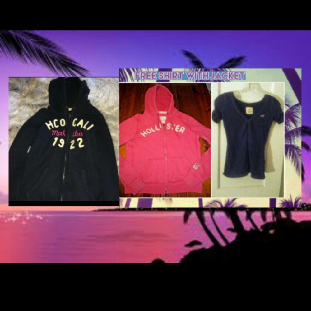 2 hollister jackets and free shirt